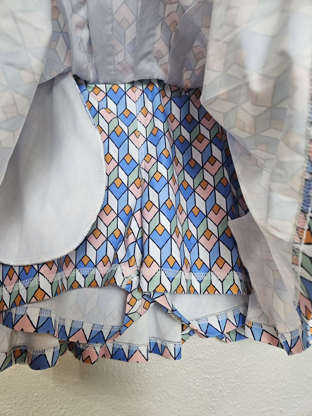 The Grey - Club Tile Geometric Print Mini Pickleball Skort - Picture 2 of 6